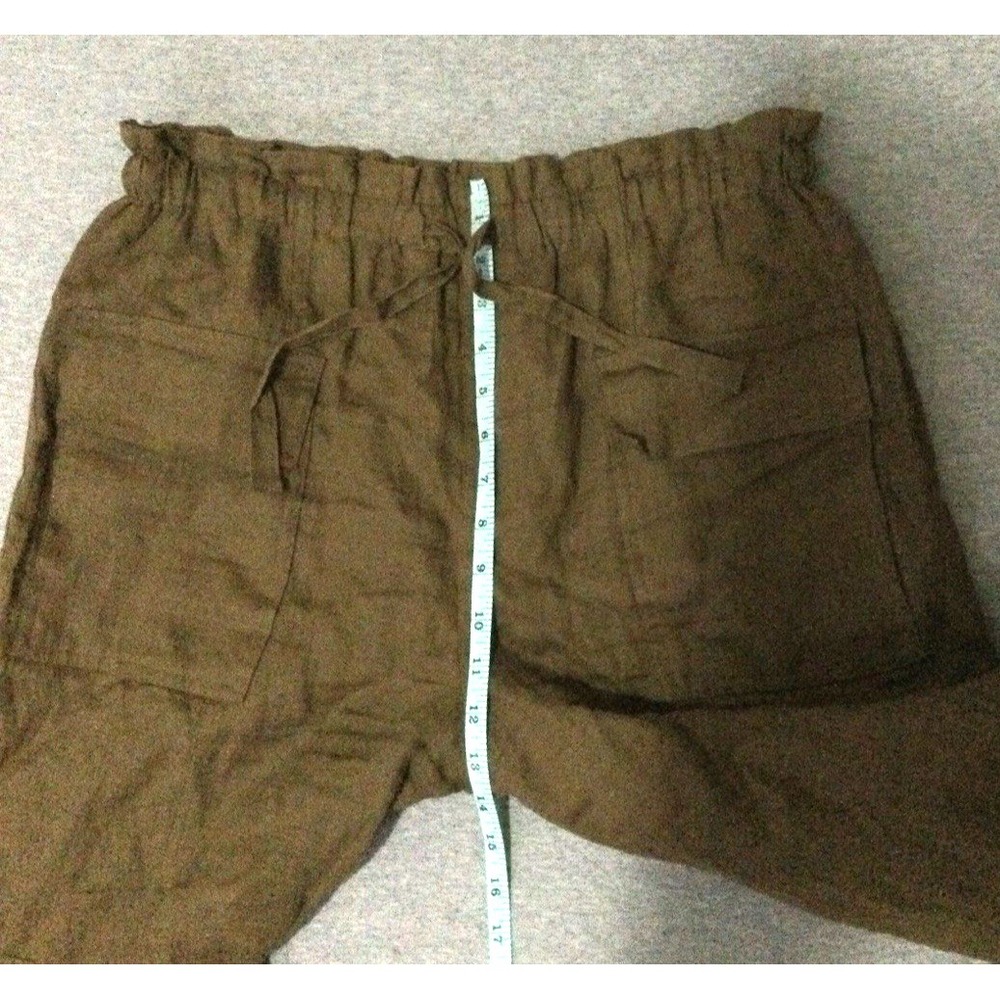 Magaschoni deep olive women SZ Large 100% Linen pants - Picture 11 of 15